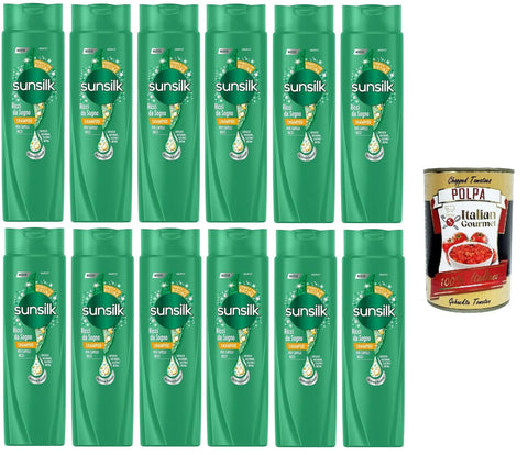 Sunsilk Dream Curl Lot De 12 Shampoings Pour Cheveux Bouclés Définis Et Élastiques 250 Ml + Polpa Italien Gourmet 400 G
