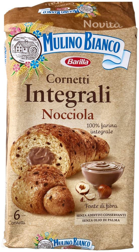 Mulino Bianco | Mulino Bianco Cornetti Nocciola Integrali | Mulino Bianco Biscuits | Barilla - Mulino Bianco | 300 Gramme Total