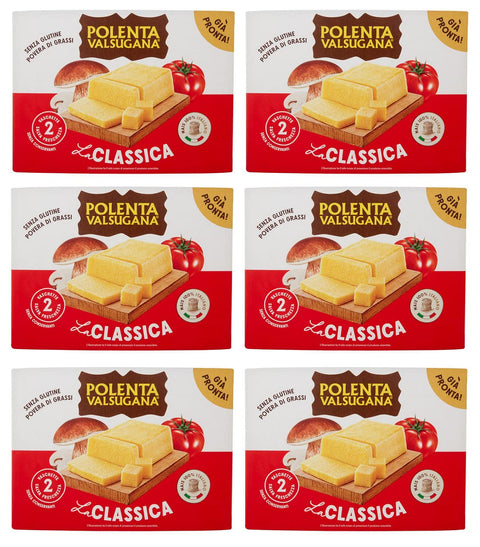 Polenta Valsugana La Classica Lot De 6 Plats Préparés Avec 100 % Maïs Italien 1200 G