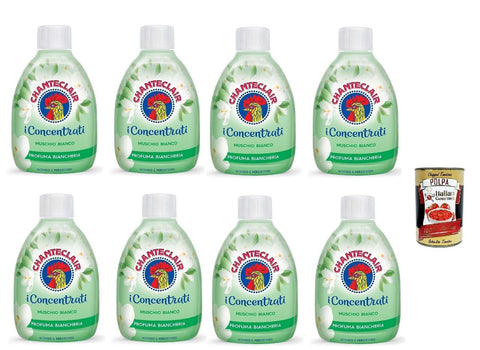 Chanteclair I Parfum Concentré Pour Linge Musc Blanc, Parfum Intense Et Durable Sur Les Cheveux, 8 X 220 Ml + Italian Gourmet Polpa 400 G