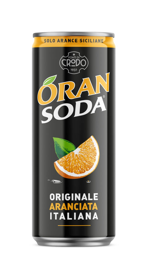 Oran Soda Crodo Limonade D'orange (24 X 330 Ml) Avec Pulpe – Arômes Naturels – Orange Du Sud De L'italie – Rafraîchissante – Pur Ou Comme Cocktail – Boîte Jetable