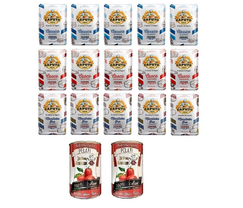 Farina Molino Caputo Lot De 15 Pots À Pizza 1 Kg + 1 Kg De Tomates Géées Italiennes 100 % Italiennes 2 X 400 G