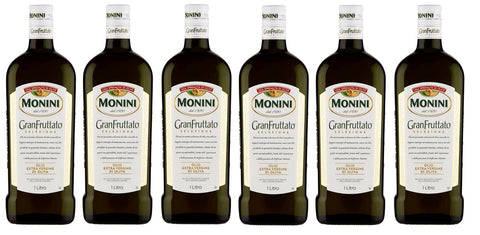 Monini Granfruttato Olio Lot De 6 Bouteilles D'huile D'olive Extra Vierge Extra Vierge 1 L