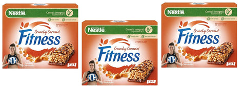 Nestlé Fitness Crunchy Caramel Lot De 3 Barres À Céréales Avec Chocolat Et Caramel Croustillant (4 X 23,5 G) 94 G