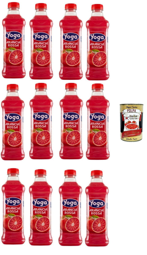 Bouteille De Yoga Pet - Jus De Fruits - Arancia Rossa - 12 X 1000 Ml - Rouge Et Orange - Polpa Italian Gourmet 400 G