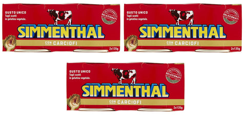 Simmenthal Con Carciofi Lot De 3 Plats Préparés À Base De Boeuf En Gelée De Légumes Viande En Conserve Avec Artichauts (2 X 135 G)