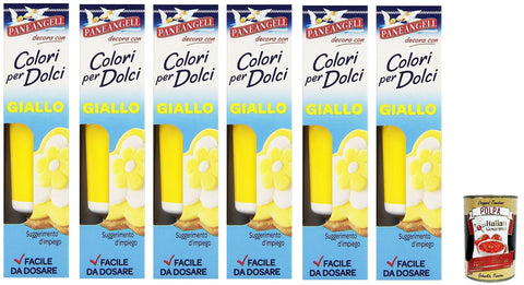 Paneangeli Lot De 6 Tubes De Couleurs Jaunes Pour Bonbons - Un Tube Pratique Pour Jaunir La Pâte À Sucre, La Pâte D'amande, Les Glaçages Et Les Crèmes Pour Les Décorations Et Les Déguisements +