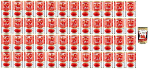 Mutti Pomodori Pelati Tomates Pelées 100% Tomates Italiennes, 48x 400g Canette De Sauce Aux Tomates + Italian Gourmet Polpa 400g