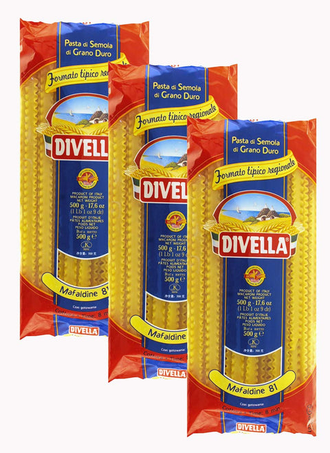 Divella Mafaldine N81 Pâtes Séchées 1,5 Kg (3 X 500 G)