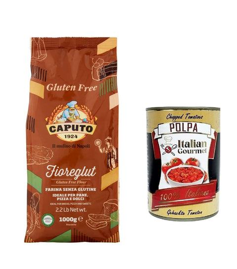 Mulino Caputo Fioreglut Farine Sans Gluten 1kg Et Italian Gourmet Polpa Di Pomodoro Pâte De Tomate Finement Hachée 1 X 400 G