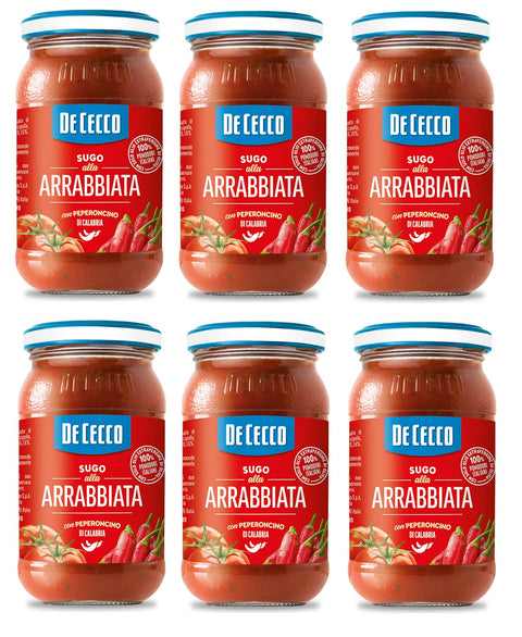De Cecco Sugo All'arrabbiata Con Peperoncino Di Calabria Sauce Au Piment Calabrais 100 % Tomates Italiennes 200 G
