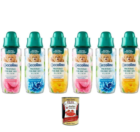 Coccolino Profumo Per Bucato Elixir Lot De 6 Déodorants Liquides Pour Le Linge 6 X 342 Ml + Italian Gourmet Polpa 400gr