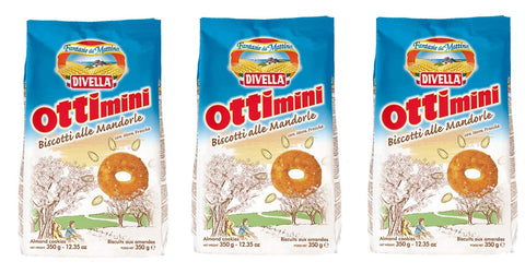 Divella Ottimini Biscotti Alle Mandorle Lot De 3 Biscuits Sablés Avec Amandes Hachées 350 G