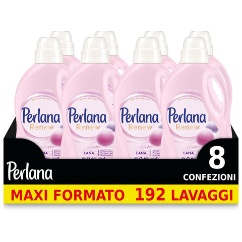 Perlana Renew - Lessive En Laine Rose - Lave-Linge Pour Vêtements Colorés - Empêche Les Balles - Lot De 24 Lavages