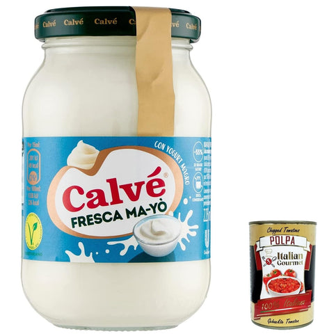 Calvé Maionese Fresca Ma-Yò Lot De 12 Yaourts Sans Matières Grasses Et 55 % Moins De Matières Grasses*, Idéales Pour Salades De Riz, Pommes De Terre Froides Et Grandes Salades, Sans Conservateurs, 225
