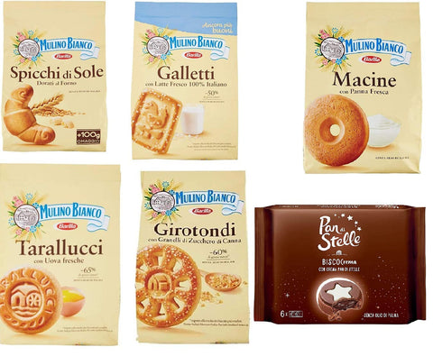 Mulino Bianco Lot De 5 Paquets De Biscuits Pour Petit Déjeuner 350 G 1 X 168 G