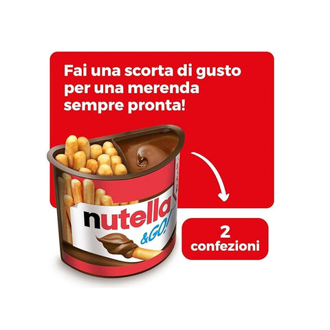 8x Ferrero Nutella &GO, Snack à base de pâte à tartiner noisette-cacao et biscuits salés croustillants 2x48g