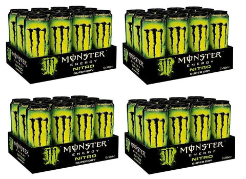 Monster Energy Nitro Lot De 48 Boissons Énergisantes Rafraîchissantes Et Désaltantes, Avec Saveur D'agrumes, 500 Ml, Boissons Analcooliques