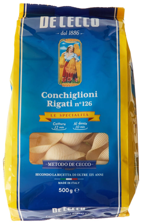 De Cecco Pâtes Conchiglioni Rigati 500 G - Lot De 6