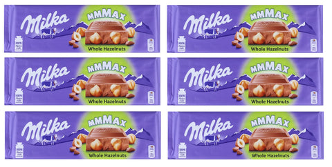 Milka Mmmax Whole Lot De 6 Tables Au Chocolat Au Lait Avec Noisette Entière 270 G