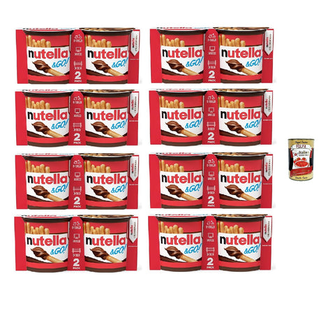 8x Ferrero Nutella &GO, Snack à base de pâte à tartiner noisette-cacao et biscuits salés croustillants 2x48g