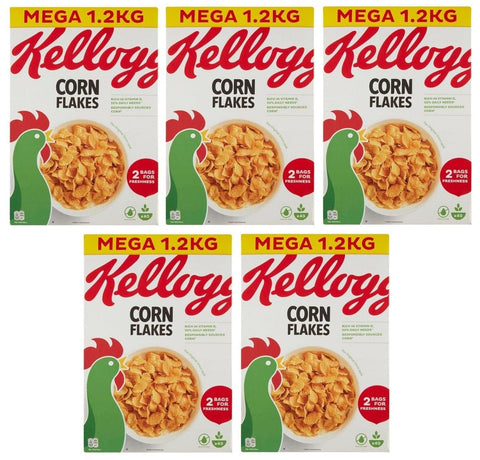 Kellogg's Kellogg's Lot De 5 Céréales De Petit-Déjeuner Classiques Croustillantes 1,2 Kg