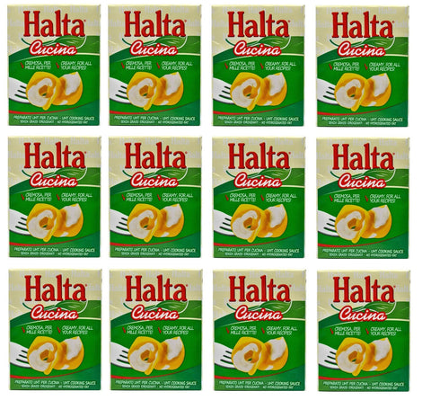 Halta Cucina Preparato Alimentare Uht Per Cucina Lot De 12 Préparations Crémeuses Uht Pour La Cuisine Idéal Pour Pâtes, Sauces, Pizza, Crème De Cuisson 200 Ml