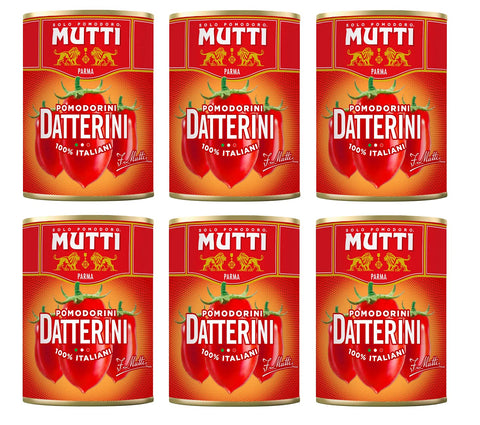 Mutti Pomodorini Datterini Datterini Lot De 6 Boîtes De Sauce Italienne Pour Tomates Cerises Au Goût Sucré Forme Allongée 400 G