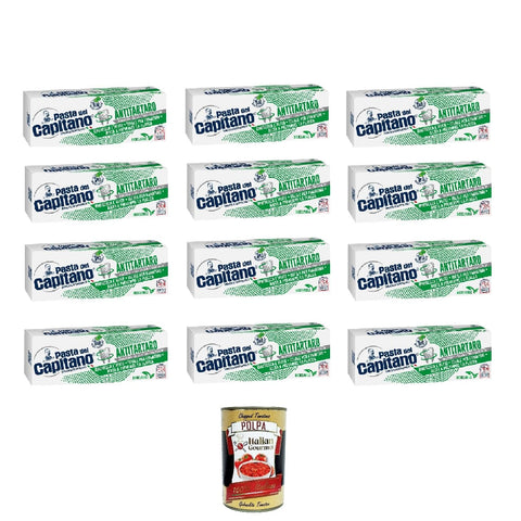 Pasta Del Capitano Dentifricio Lot De 12 Dentifrices Anti-Tartre 100 Ml + Italian Gourmet Polpa 400gr