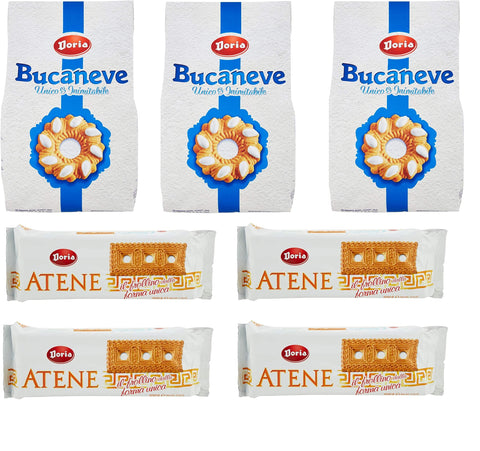 Lot De 3 Biscuits Doria Bucaneve 400 G + 4 Biscuits Au Beurre Atene 500 G Avec Biscuits Au Sucre Biscuits Biscuits Biscuits