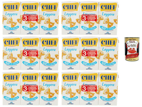 Parmalat Chef Leggera Lot De 6 Crèmes De Cuisine Légères, 18 X 125 Ml, 50 % Moins De Matières Grasses, + Italian Gourmet Polpa 400 G