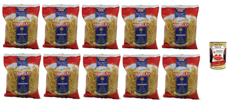 Divella Penne Regine N. 36 Lot De 10 Sachets De Semoule De Blé Dur Pâtes Italiennes 500 G + Italian Gourmet Polpa Di Pomodoro 400 G