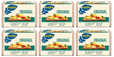 Wasa Original Lot De 6 Crackers Avec 100 % Farine De Seigle, Tranches Croustillantes Avec Farine De Seigle Entier, Riches En Fibres, 275 G + Boîte Italienne Gourmet Polpa Di Pomodoro 400 G