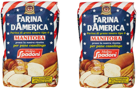 Molino Spadoni - Farina Di Grano Tenero Tipo "0000", Manitoba , 1 Kg - Lot De 2