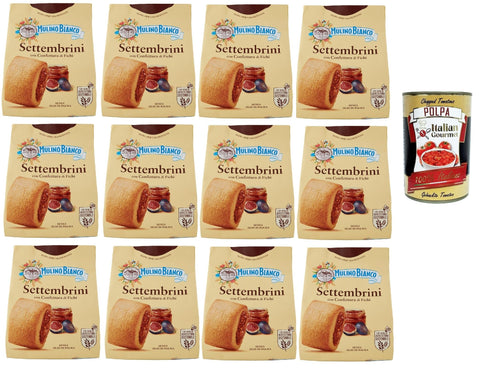 Mulino Bianco Settembrini, Biscotti Con Confettura Di Fichi, Biscuits À La Confiture De Figues, Buscuits Cookies, 12x 300g + Italian Gourmet Polpa 400g