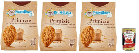 Mulino Bianco Primizie Biscotti Con Farina Integrale Macinata A Pietra, Biscuits Avec De La Farine Complète De Pierre, Biscuits Cookies, 3x 700g + Italian Gourmet Polpa 400g