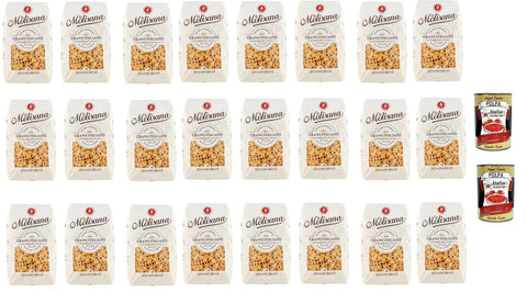 Lot De 24 Pâtes La Molisana Ditaloni Rigati N. 42 Pâtes Lenta Lavorazione À Base De Semoule De Blé Dur Dessin Bronze 500 G + 2 Polpa Italian Gourmet
