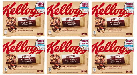 Kellogg's Barretta Mandorle E Cioccolato Lot De 6 Barres De Chocolat (4 X 32 G) 128 G Avec 41 % De Fruits Secs