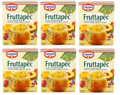 Lot De 6 Cameo Fruttapec Gusto Intenso Préparés Pour Confiture Maison 50 G ( Contient 2 Sachets De 25 G )