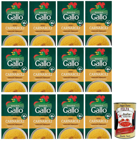 Gallo Riso Riserva Carnaroli, 100 % Riz Italien, Temps De Cuisson 15 Minutes, Idéal Pour Risottos, Paquet De 1 Kg + Boîte De 400 G