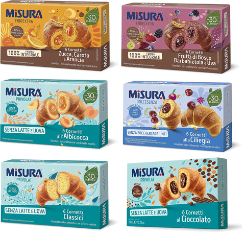 Pack De Test Misura Cornetti Fibraextra Privolat Schocolade Classici Abricot Gâteau 6 X 300 G