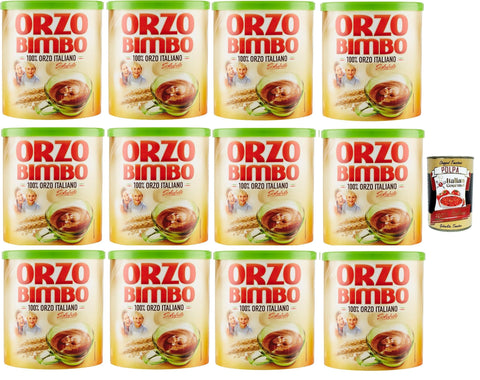 Orzo Bimbo, Orzo Solubile 100% Italiano, Orge Soluble À 100% Italienne, Istant Coffee, 12x 120g + Italian Gourmet Polpa 400g