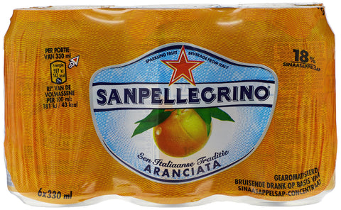 San Pellegrino Boisson Pétillante Aromatisée Au Jus D'orange - Pack 6 Boîtes X 33 Cl - Lot De 2