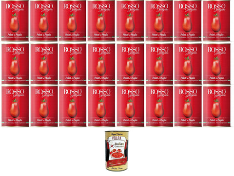 Rosso Gargano Pomodoro pelato di Puglia Tomates pelées des Pouilles 24x400gr + Italian Gourmet polpa 400g