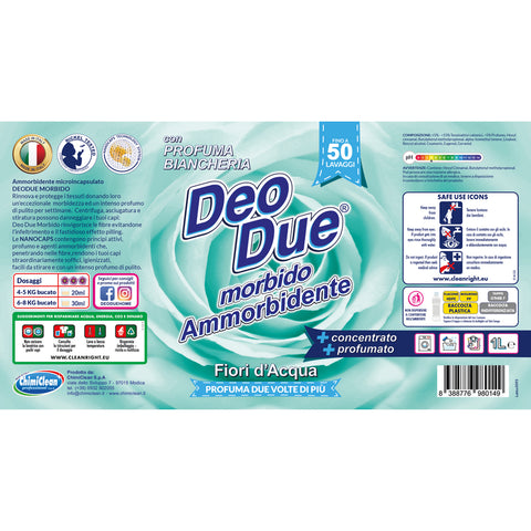 3x Deo Due – Ammorbidente Fiori d’Acqua, Adoucissant textile 1 litre