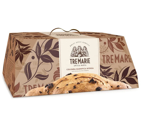 Tre Marie Magnifica Intense Colomba, gâteau de Pâques traditionnel au chocolat noir intense, 800 g