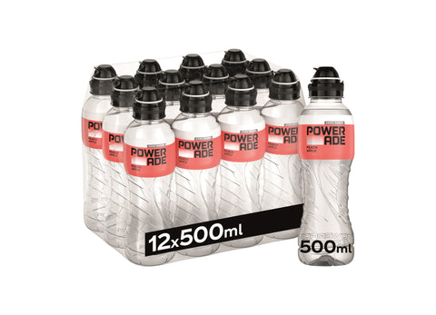 12x POWERADE Active Peach Apple Eau Pêche et Pomme - Boisson rafraîchissante sans calories et sans sucre avec vitamines B3 et B6 - Boisson pour sportifs avec micronutriments en bouteilles à usage unique (12 x 500 ml)