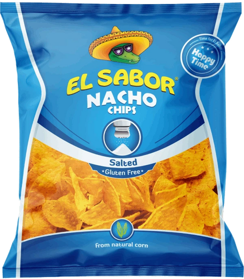 El Sabor Nacho Natural Flavor Chips italiennes préemballées au goût naturel, 18 paquets de 100 g