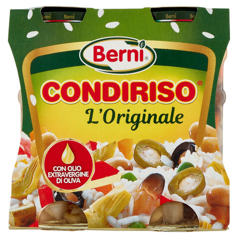 6x Berni Condiriso L'Originale Vinaigrette végétale pour la préparation de salades de riz dans de l'eau avec de l'huile d'olive extra vierge 2x 300gr