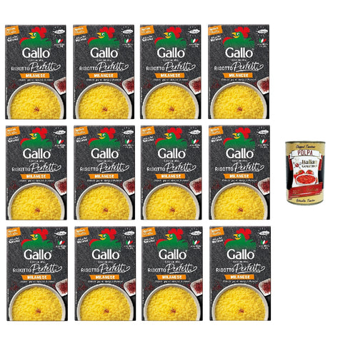 Gallo Risotto Perfetto Milanese 175g Mélange pour risotto milanais, riz 100 % italien, 12 x 175 g +  Italian Gourmet polpa 400g (Copia)